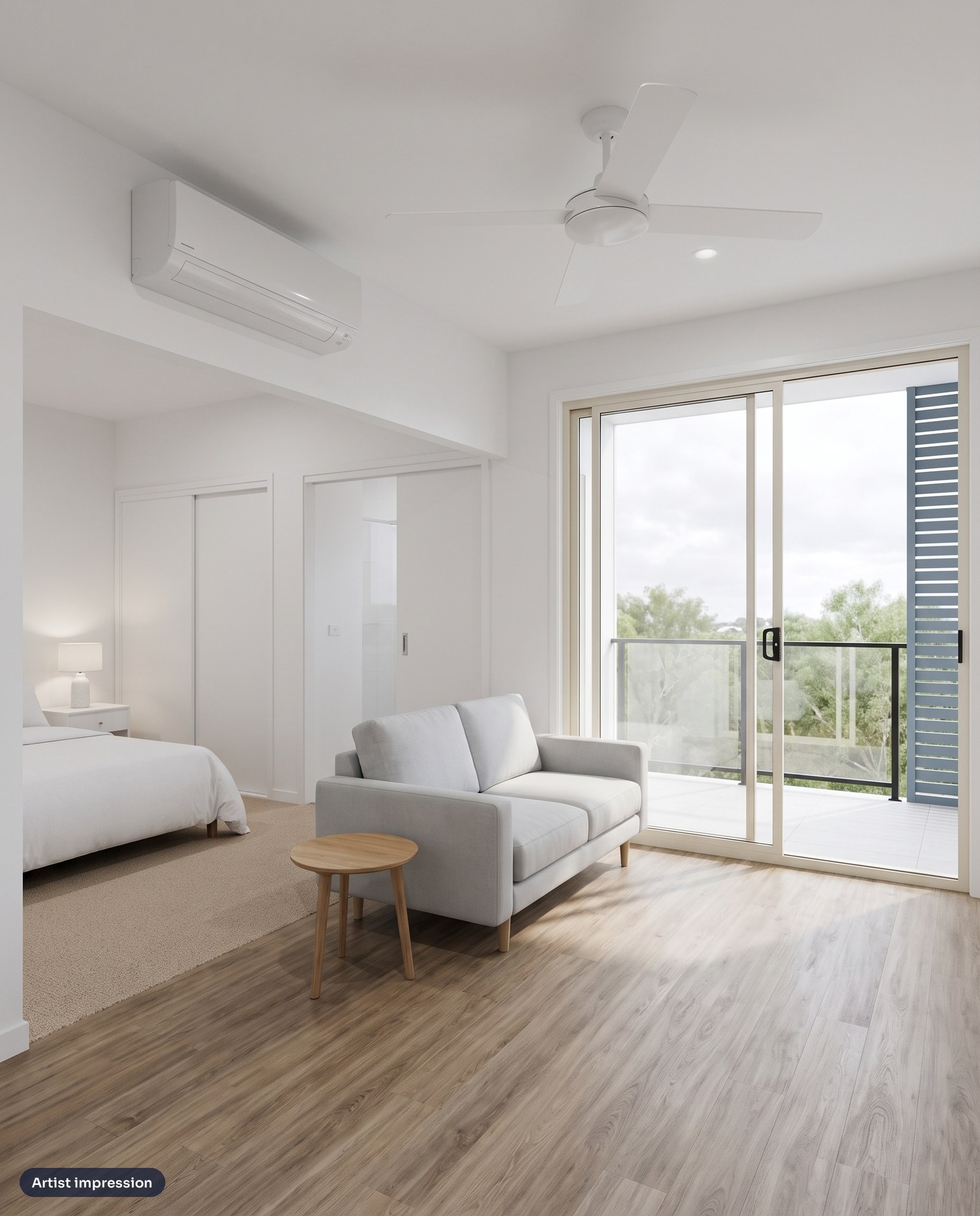Artist impression of an upstairs self contained unit at Nandala Drive